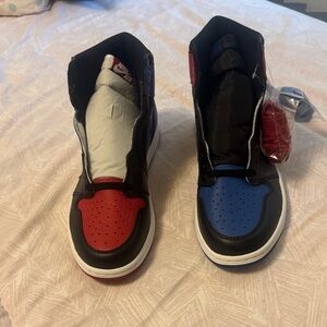 Nike Air Jordan 1 High Red and Blue Toe Sneakers with box DEAD STOCK!